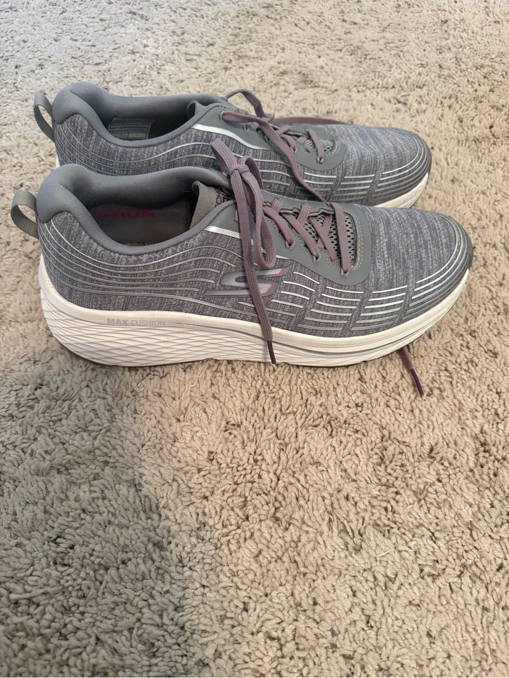 Skechers Women’s Gray Athletic Sneakers with White Sole